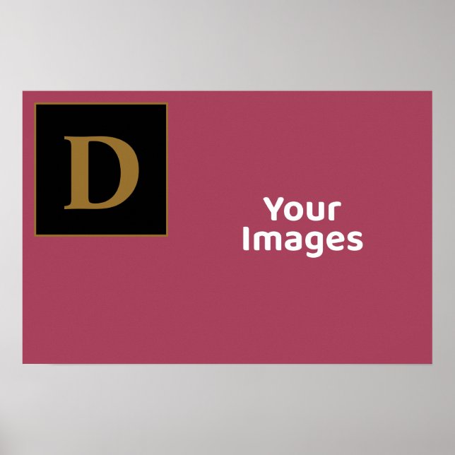 Póster Borgoña Con Pantalla De Foto Inicial De La Familia (Frente)