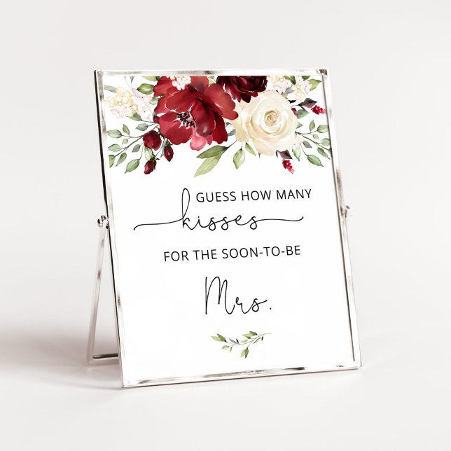 Póster Borgoña floral cuántos besos juego de ducha de nov (Subido por el creador)