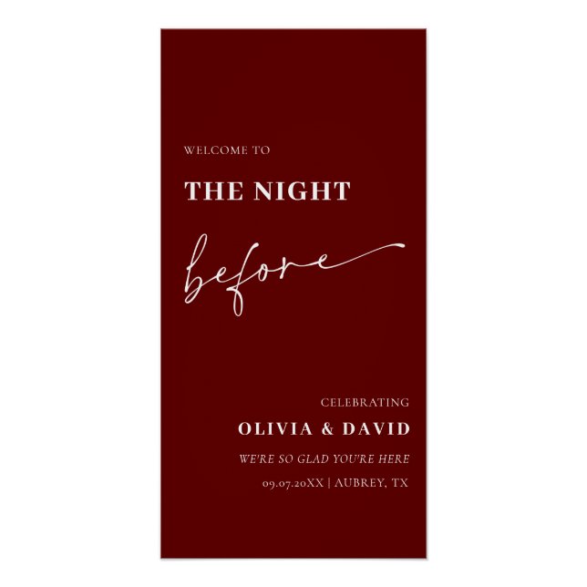 Póster Borgoña La Noche Antes Del Ensayo De La Cena Rótul (Anverso)