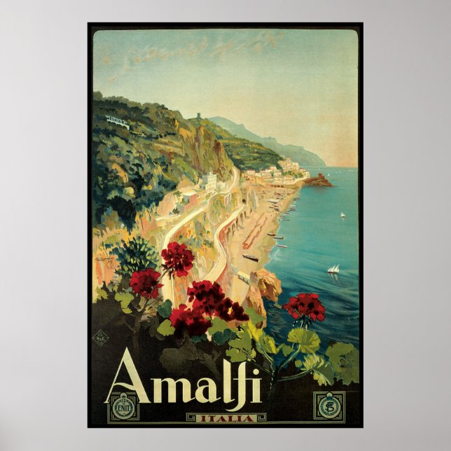 Póster Borgoni Amalfi Campania Italia (Frente)