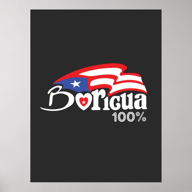 Póster Boricua 100% Poster de Puerto Rico (Frente)