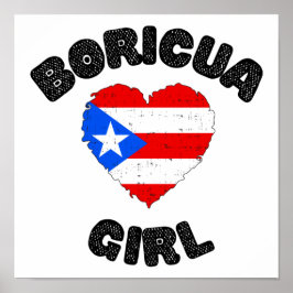 Póster Boricua Chica Puerto Rico lindo Poster