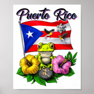 Póster Boricua Coqui Frog Taino Puerto Rico Puerto Rico