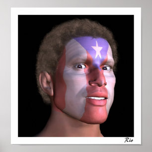 Póster Boricua Face