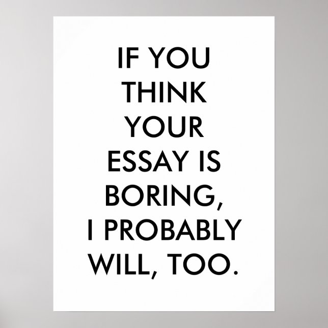 Póster Boring Essay (Frente)