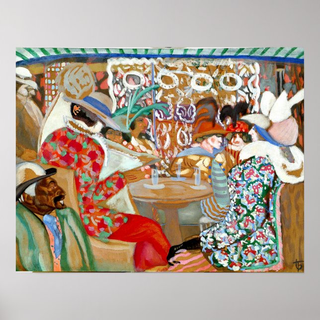 Póster Boris Grigoriev - Café parisino (Frente)
