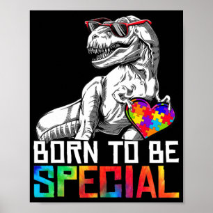 Póster Born Especial Trex Puzzle Dino Boys Autism Awarene