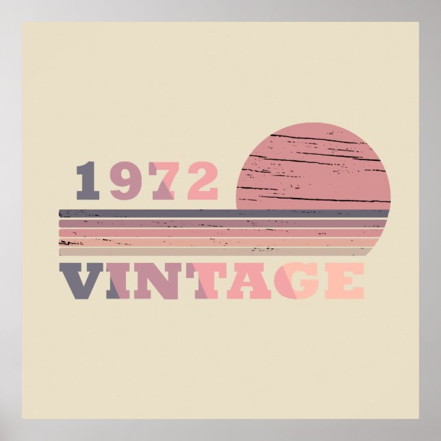 Póster born in 1972 vintage birthday (Frente)