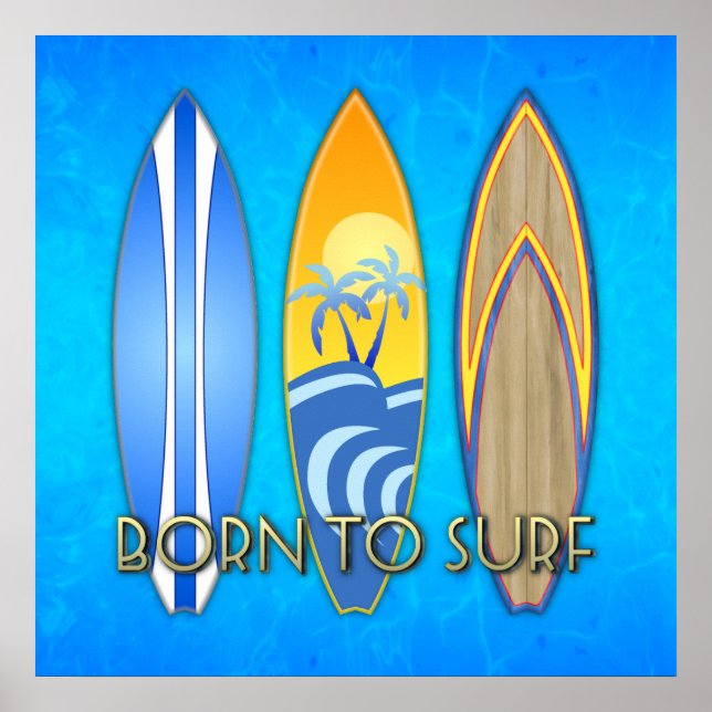 Póster Born To Surf (Frente)