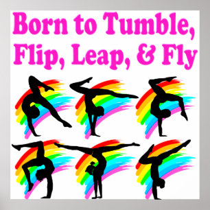 PÓSTER BORN TO TUMBLE GYMNASTICS DESIGN