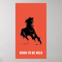 Born Wild Running Horse Inspirational Pop Art