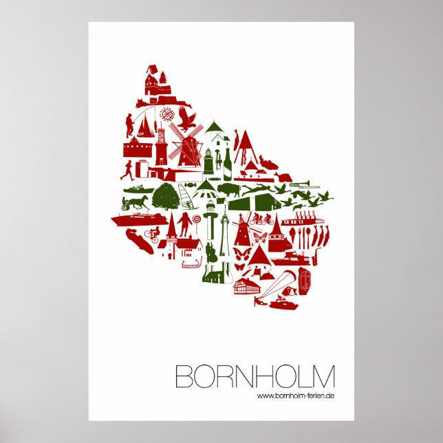 Póster “Bornholm logo” 60 x 90 cm Hochformat (Frente)