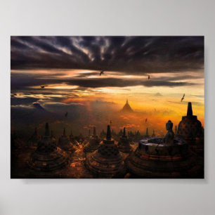 Póster Borobudur-Indonesia