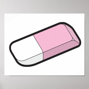 Póster Borrador Rosa Y Blanco