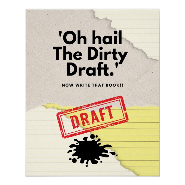 Póster Borrador sucio de crónicas: Humor para los escrito (Anverso)