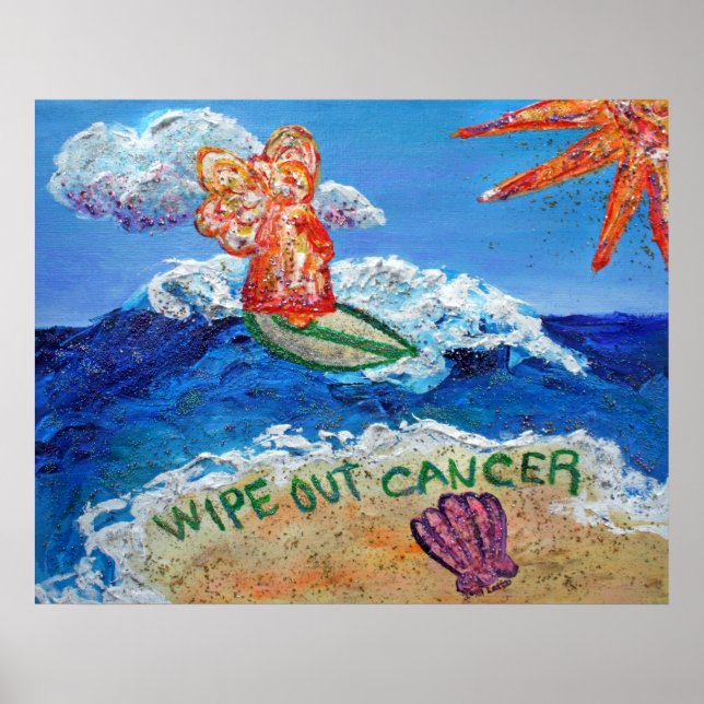 Póster Borrar ángel de cáncer (Frente)