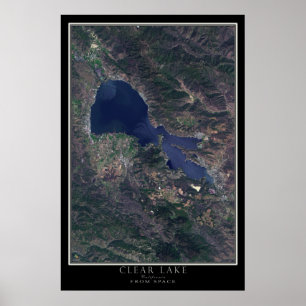 Póster Borrar el lago California del mapa de satélites es