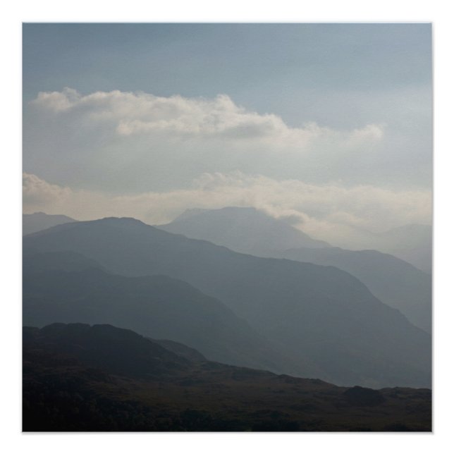 Póster Borrowdale, distrito de Wallacrag Keswick Lake (Anverso)