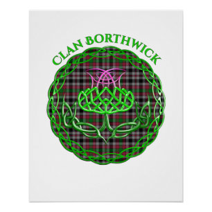 Póster Borthwick Scottish Tartan Celtic Thistle