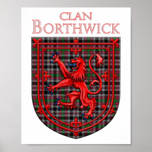 Póster Borthwick Tartan Scottish Plaid Lion Rampant