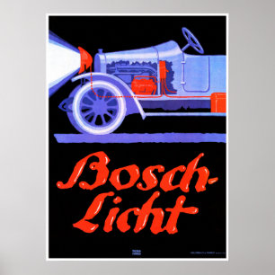 Póster BOSCH LIGHT Automobile Car Ad Vintage Automotive