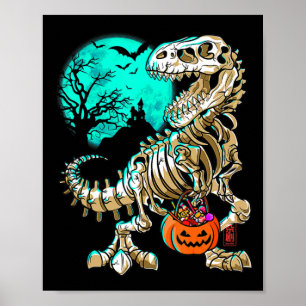 Póster Bósforo divertido TRex Halloween Niños Dino Niños 