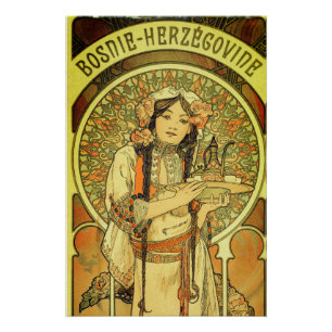 Póster Bosnia y Herzegovina por Alphonse Mucha 1900