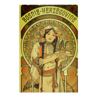 Póster Bosnia y Herzegovina por Alphonse Mucha 1900