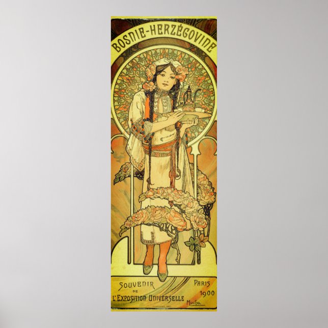 Póster Bosnia y Herzegovina por Alphonse Mucha 1900 (Frente)