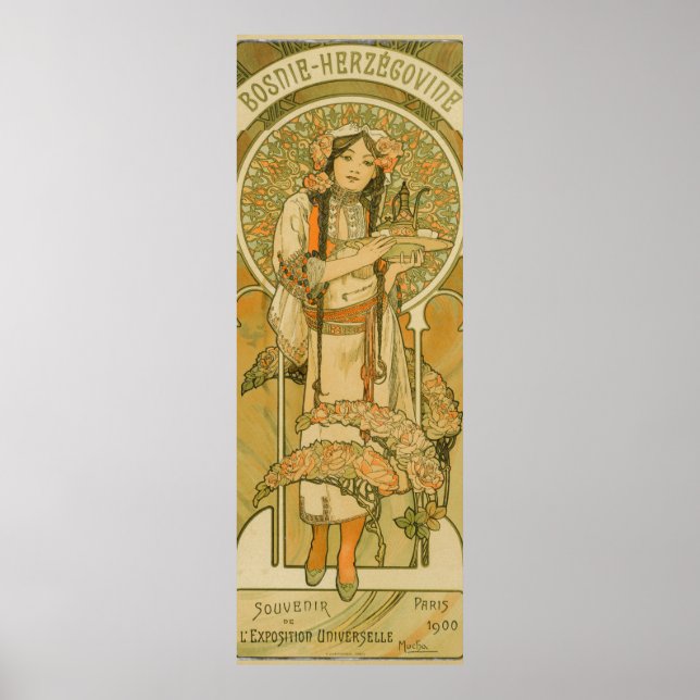 Póster Bosnia y Herzegovina por Alphonse Mucha 1900 (Frente)