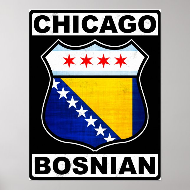 Póster Bosnio-americano de Chicago (Frente)