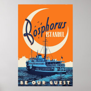 Póster Bosphorus, Estambul, Turquía, barco de navegación,
