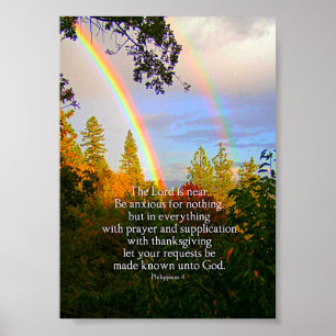 Póster Bosque arcoiris Escritura Cristiana Biblia Verse
