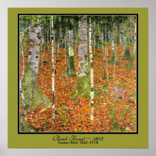 Póster Bosque Art Nouveau Birch Gustav Klimt 1903