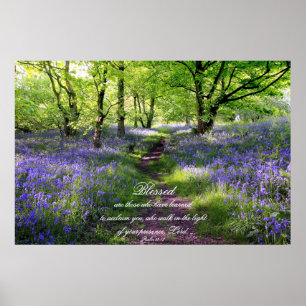 Póster Bosque azul de las campanas, poster cristiano,