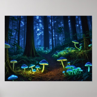 Póster Bosque bioluminiscente