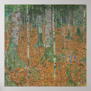 Póster Bosque Birch — Gustav Klimt (1903)