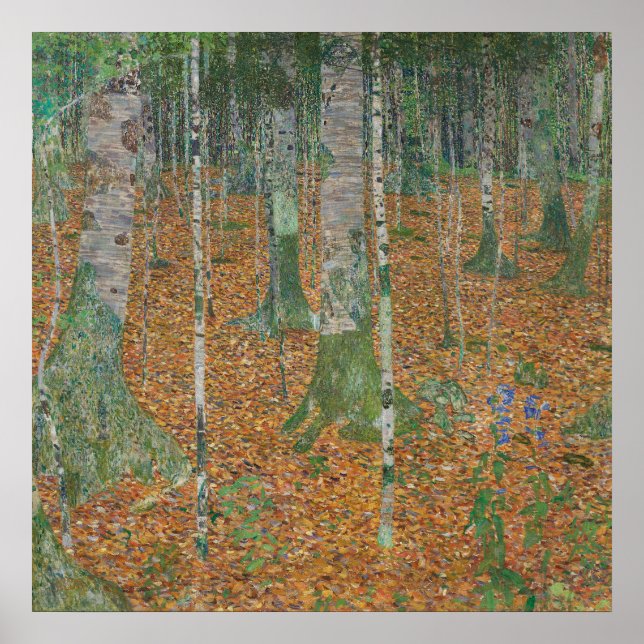 Póster Bosque Birch — Gustav Klimt (1903) (Frente)