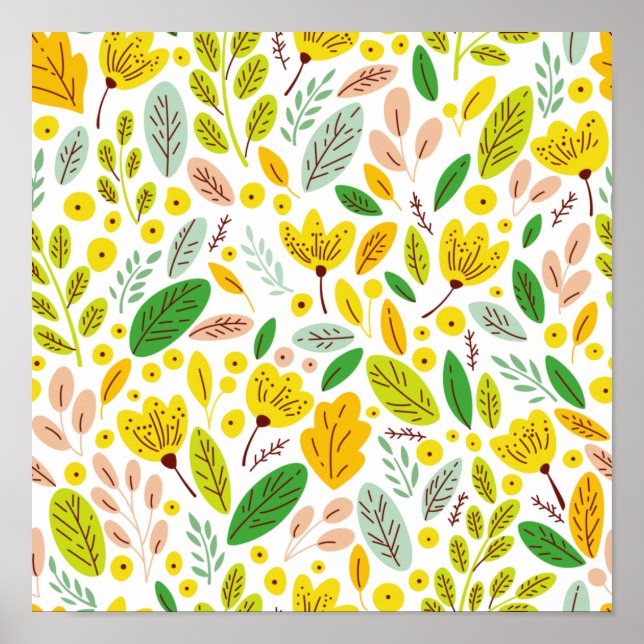 Póster Bosque Botánico de Otoño Vintage (Frente)