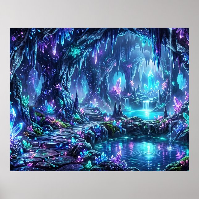 Póster Bosque Brillante con Lago (Frente)