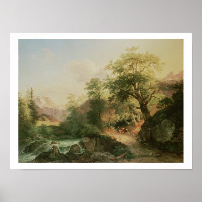Póster Bosque cerca de Viena, 1852 (aceite sobre lienzo) (Frente)