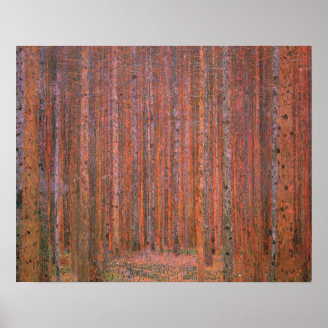 Póster Bosque de Abetos de Gustav Klimt Tannenwald Árbole (Frente)