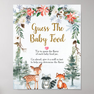 Póster Bosque de animales de invierno de Woodland adivina