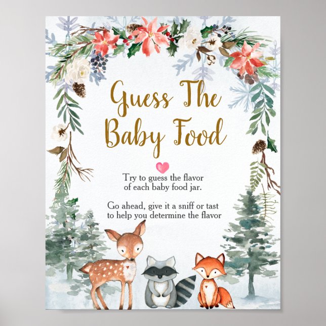 Póster Bosque de animales de invierno de Woodland adivina (Frente)