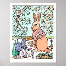 Póster Bosque de árboles frutales de conejo sacudido