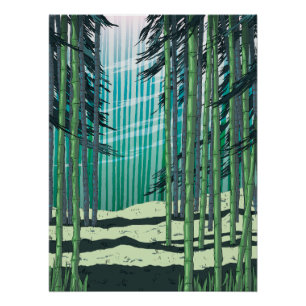 Póster Bosque de Bambú
