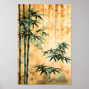Póster Bosque de Bambú de la Naturaleza Botánica Zen