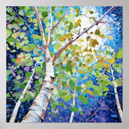 Póster Bosque de Birch Trees moderno