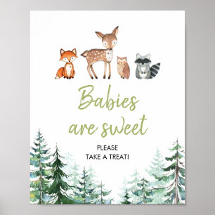 Póster Bosque de bosques Baby Shower Los bebés son dulces
