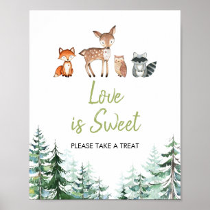 Póster Bosque de bosques Oh Boy Baby Shower Love is Sweet